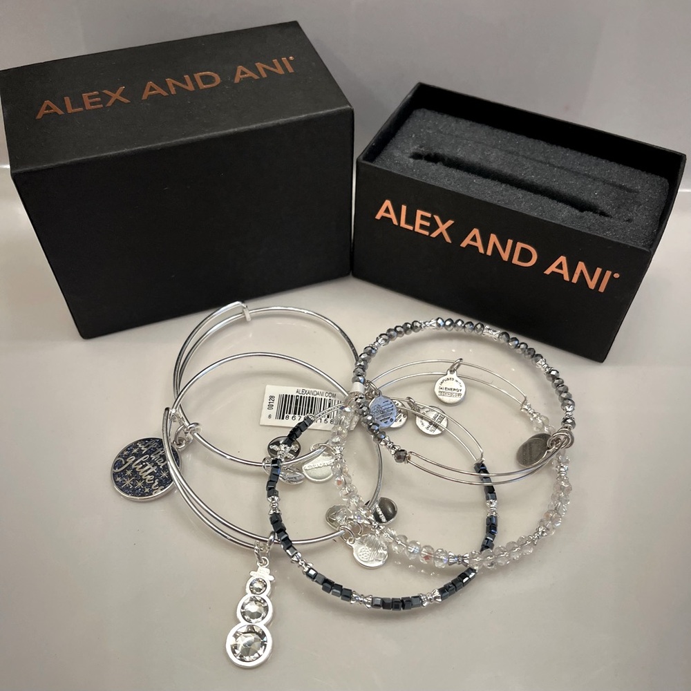 ALEX and ANI set of 5 bracelets with Swarovski crystals